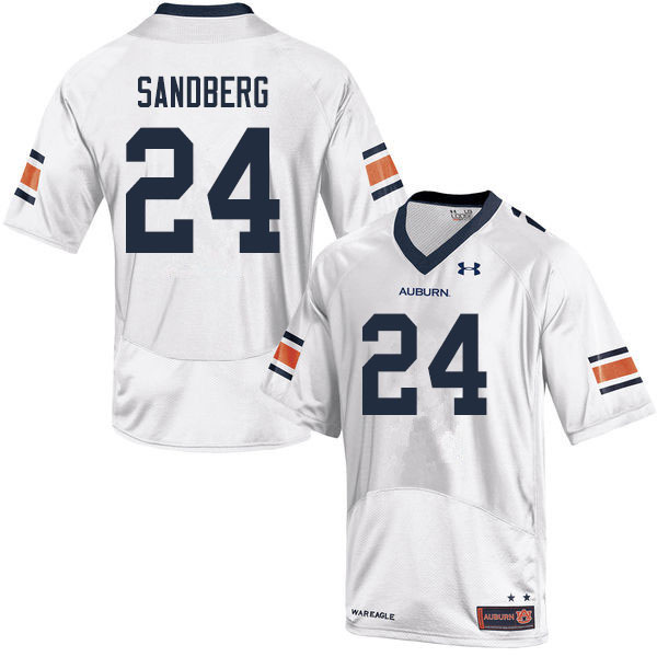Men #24 Cord Sandberg Auburn Tigers College Football Jerseys Sale-White